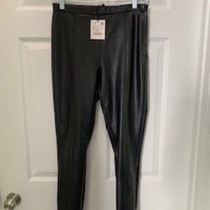 ZARA Black Skinny Leggings Size 28 Waist Pleather